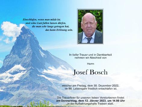 Wir trauern um Josef Bosch