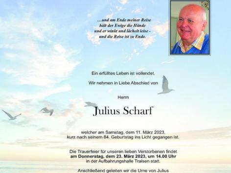 Wir trauern um Julius Scharf