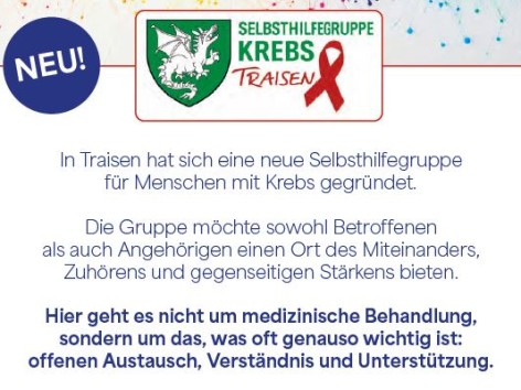 Selbsthilfegruppe für Menschen mit Krebs gegründet