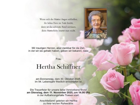 Wir trauern um Hertha Schiffner