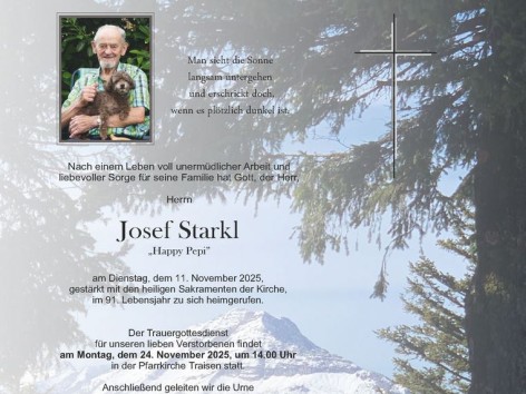 Wir trauern um Josef Starkl
