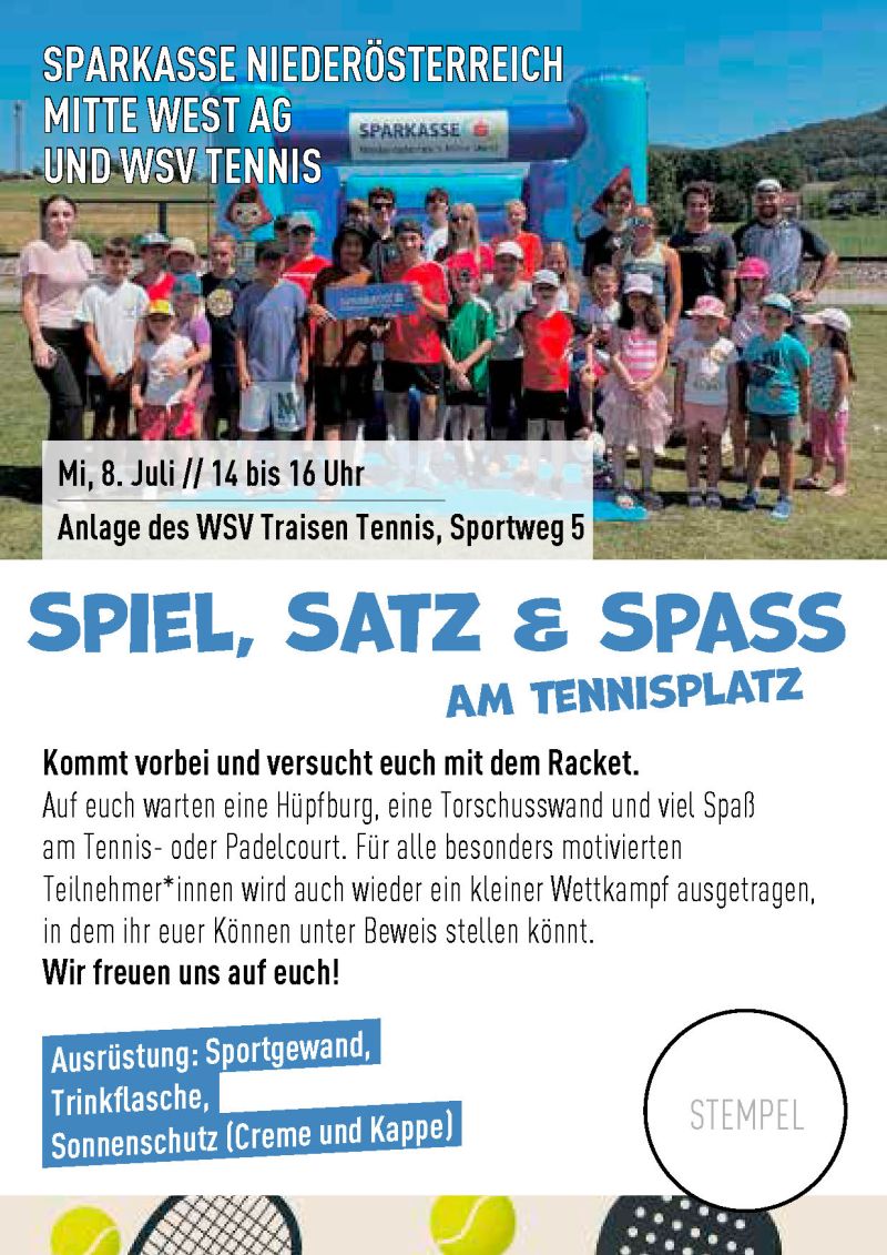 Ferienspiel - Spiel, Satz und Spaß am Tennisplatz